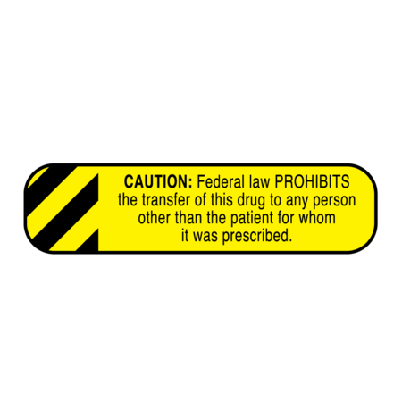 NEVS Caution Federal Law Prohibits 3/8" x 1-1/2" PAUX-15